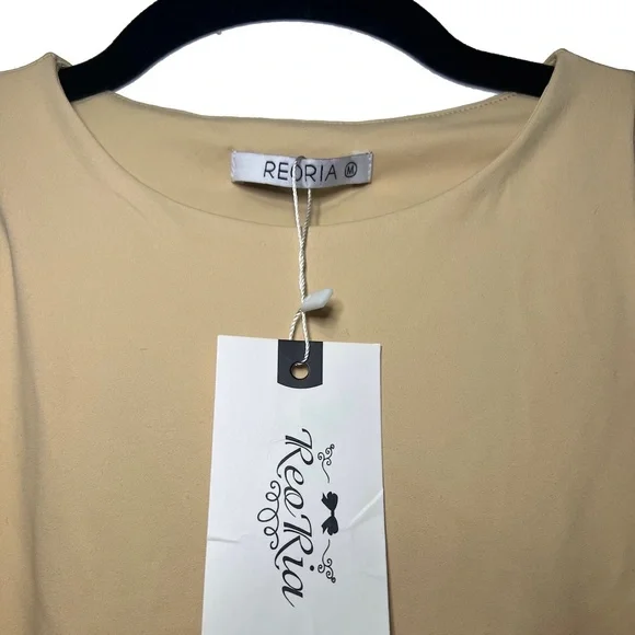 NWT Women's Nude Sleeveless Halter Nec Tank Racerback Bodysuit - Size M - Picture 4 of 6